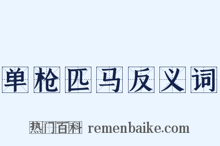 单枪匹马反义词是什么意思的图片